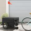 VidaXL Bicycle Trailer, Transport Cart with Hitch Bar, Bicycle Trailer with Flag for Luggage, Black 94108
