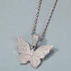 Sparkling Butterfly Zircon Necklace Unisex Hip Hop Style Jewelry