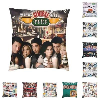 Friends Charaktere Klassisches Poster Kissenbezug TV-Show Samt Niedlicher Kissenbezug für Sofa Doppelseitiger Druck Kissen