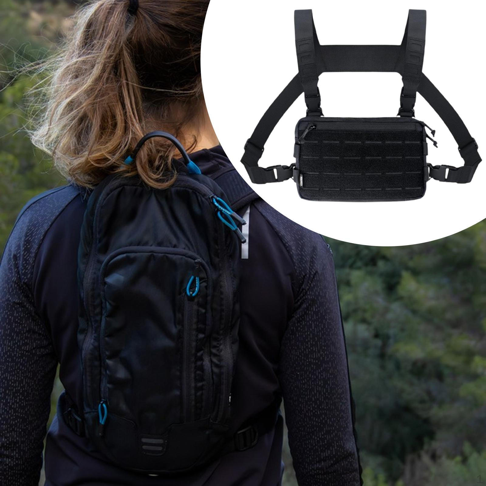 

Chest Pack Polyester Nylon Rig Pouch for Hunting Rock Climbing Cycling чорний