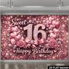 2D Pink Glitter Bokeh with Heart Balloons & Floral Photography Background