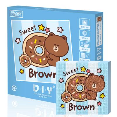Mücevher Kanaviçe Panel Line Friends - Donut Brown Masa Oyunu