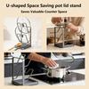 Double Deck Kitchen Organizers for Pot Covers and Cutting Boards with Suction Base for Easy Setups and Space Saving
