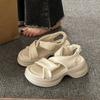Sandals women's summer 2025 new muffin platform casual beach shoes high-end French with skirt Roman shoes