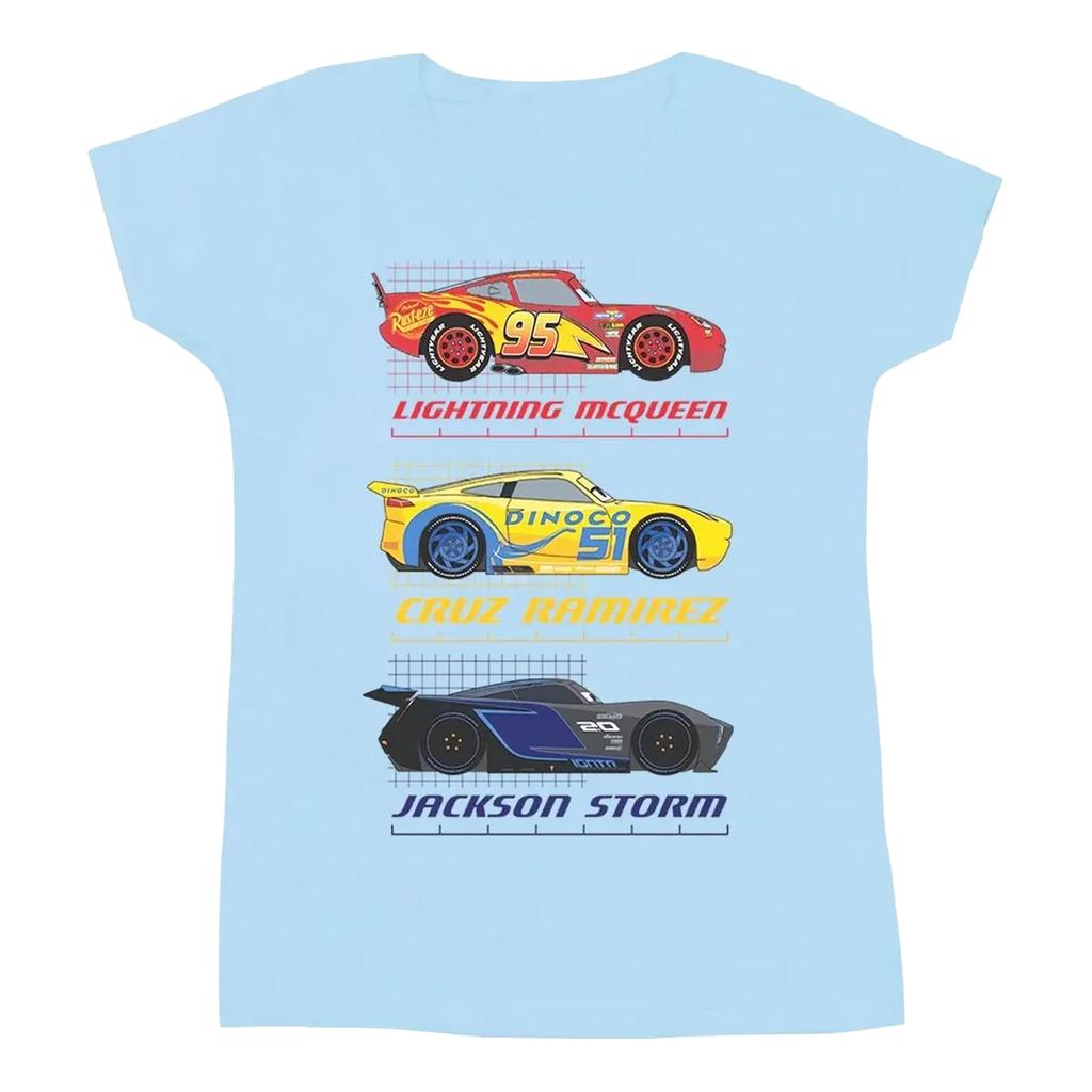 Cars T-shirt in Cotone Profilo da Gara per Ragazzo