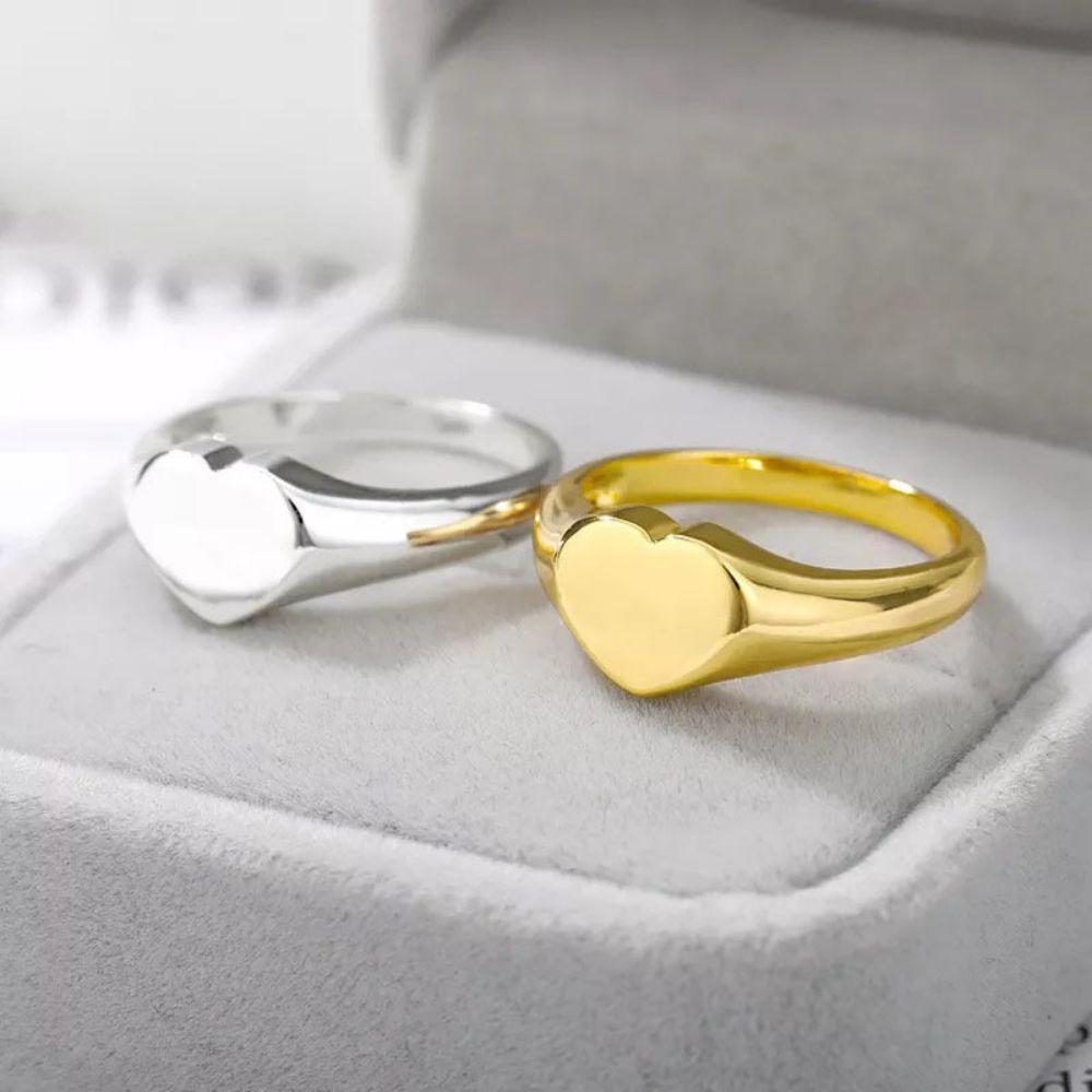 Waterproof Stainless Steel Ring for Women Non-fading Heart Ring Stylish Metal Rings Simple New Jewelry