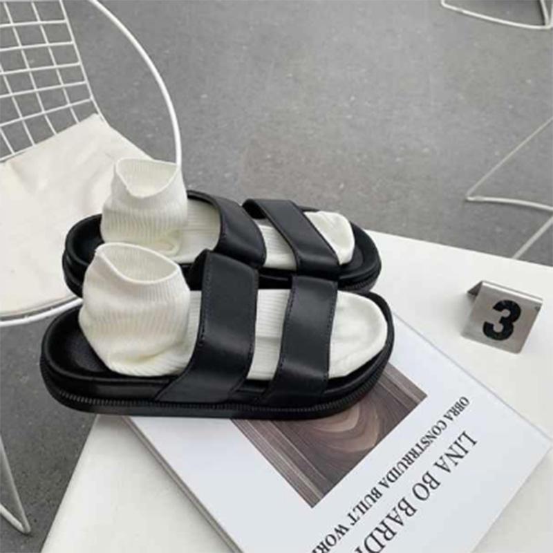 Thick-soled Sandals and Slippers Women's Summer Ins Tide Net Red Fashion Wear Retro Hong Kong-style Harajuku Style Beach Shoes