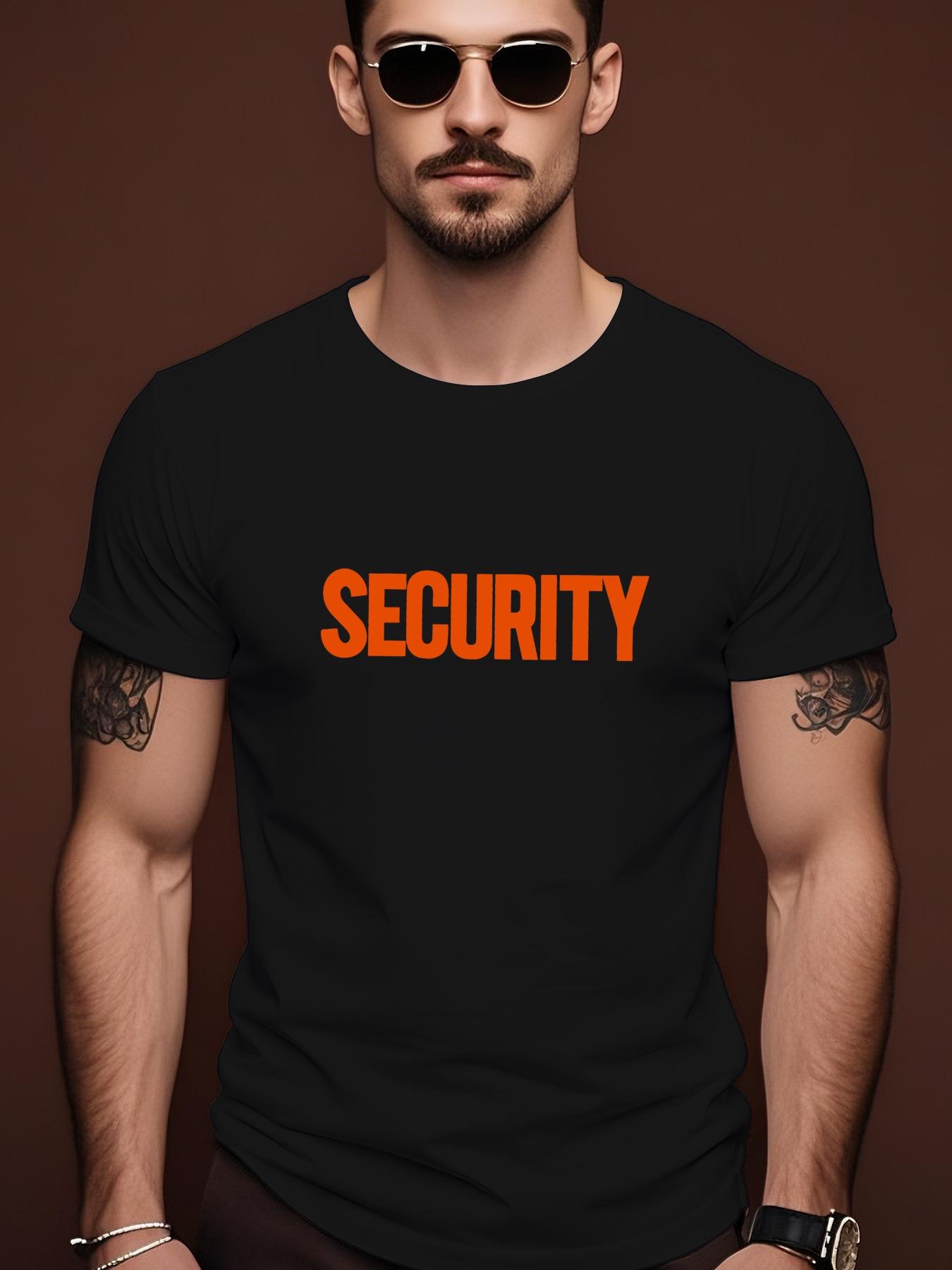 Bold Security Graphic Casual Tshirt - Summer Short Slee... XXXXL