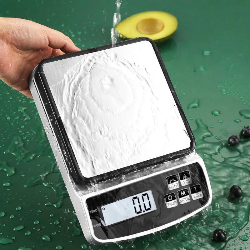 Waterproof High-Precision Kitchen Electronic Scale Digital Precision Balance Food Scale Household Coffee Baking (NO Battery)