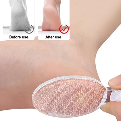 Lima de pies de doble cara de nanovidrio para talones, elimina callos y piel muerta, exfoliante y pedicura.