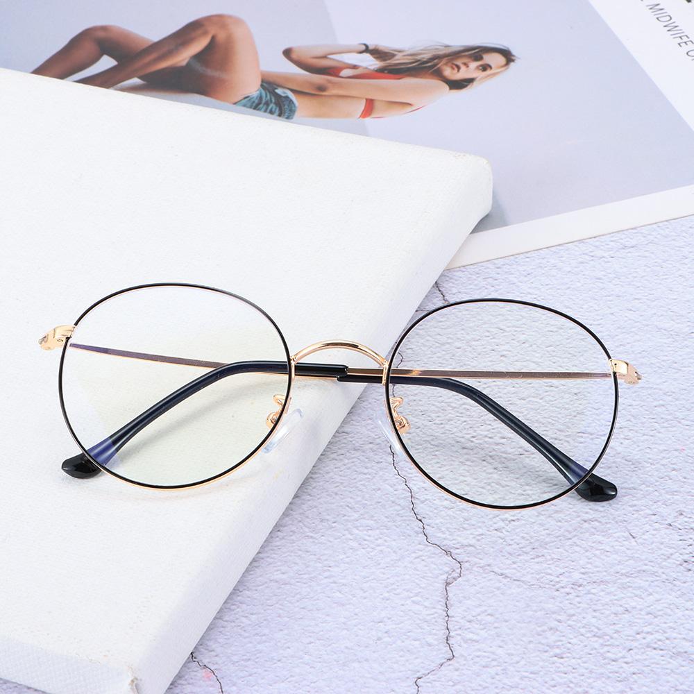 Fashion Anti Blue Light Glasses Retro Metal Round Frame Glasses Men Women Radiation Protection Anti-Reflective Computer Goggles