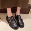 Wear Spring And Autumn British Style Thick Heel Loafers Brock Single Shoes Thick Heel New 2025 Small Leather Shoes Versatile