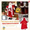 Standing Santa Claus, 1.15 m, with Gift and Christmas Bell, Indoor, Red