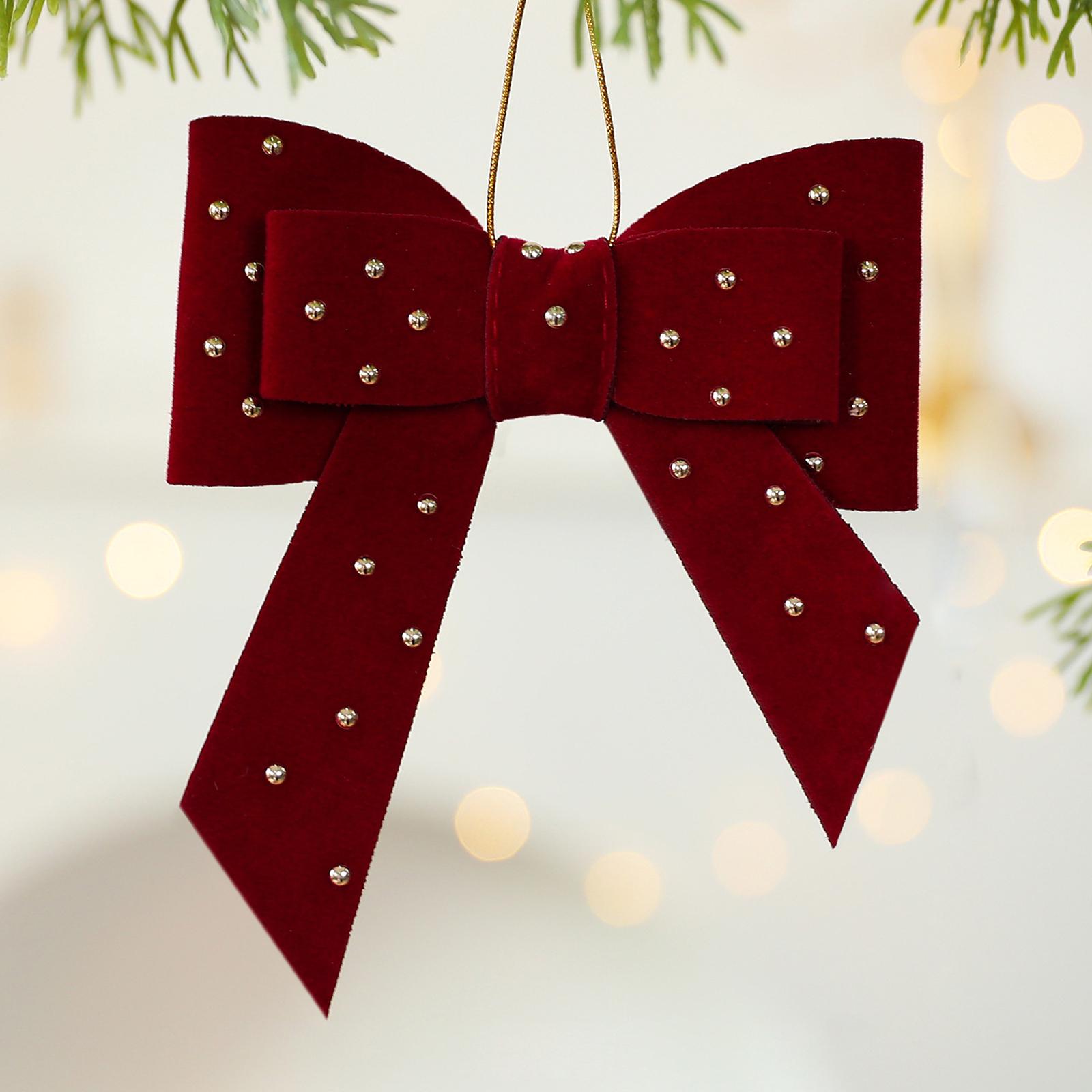 

Fabric Christmas Love Bow Pendant Christmas Decorations Window Christmas Tree Decoration Ornaments One Size