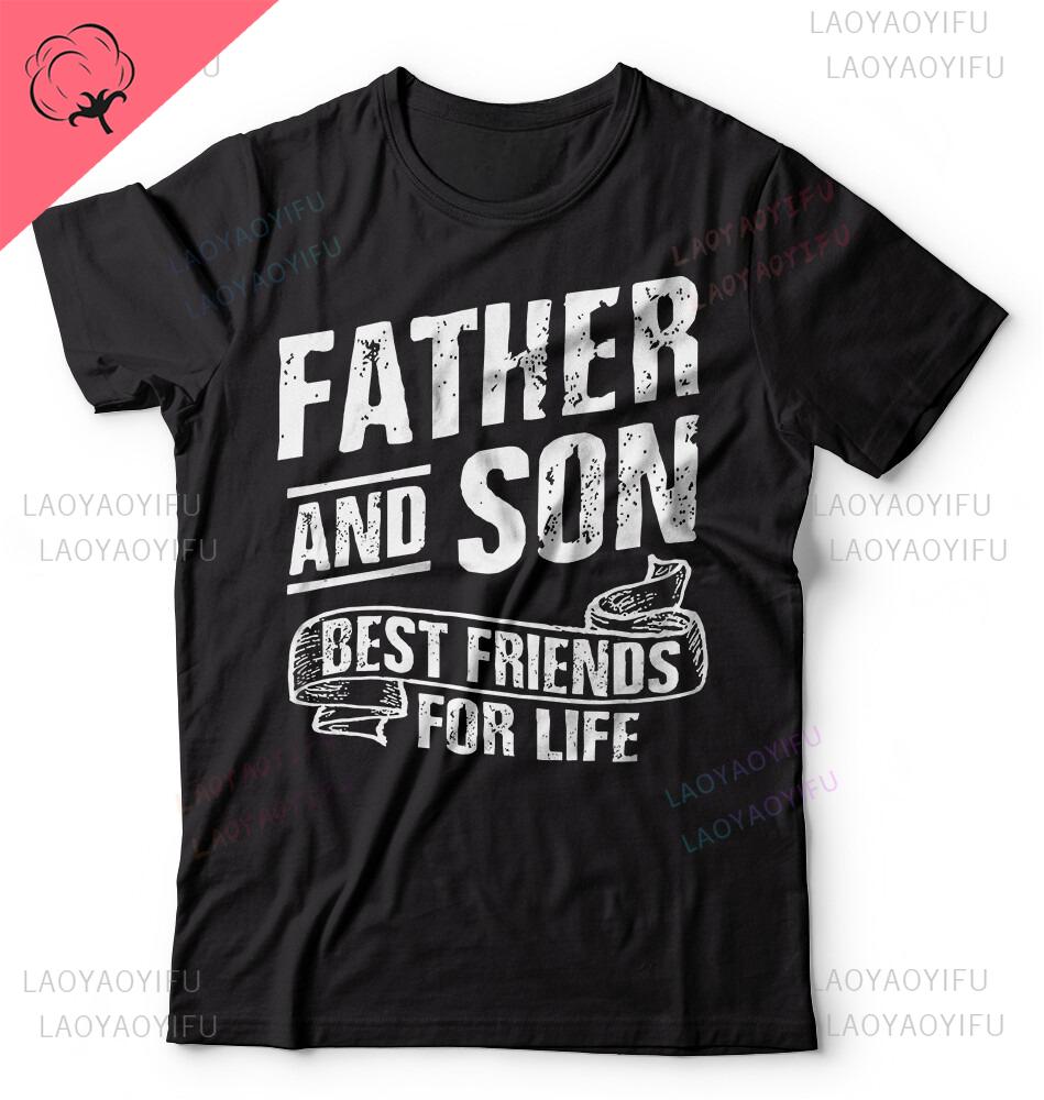 Fathers Day Tshirt Dad and Son Mens Gift Tee Shirt Fathers Man Loose Graphic Cotton Sweatshirt New Arrival Oneck Shortsleev