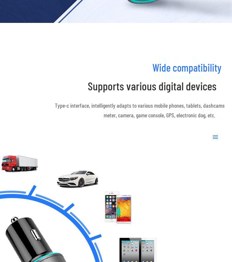 60W Dual Type-C Car Charger for iPhone 15