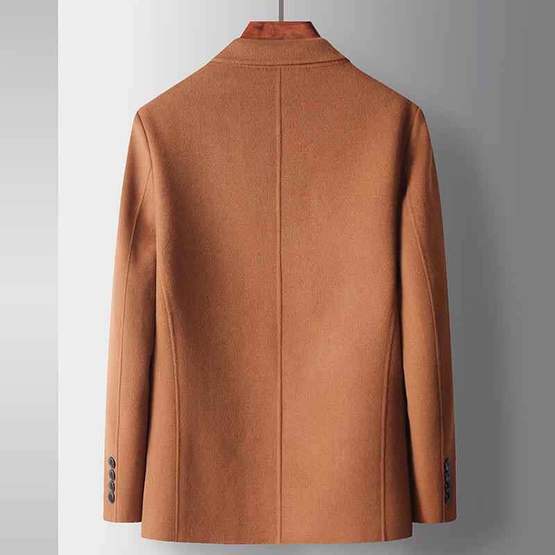 Autumn and Winter Pure Handmade Wool Single West Youth Solid Color Business Double-sided Woolen Suit Jacket