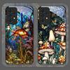 Colorful Glass Style Forest Mushrooms Pattern Tempered Glass Phone Case for Samsung Galaxy A56 A55 A54 A53 A52 A36 A14 A51 Cover