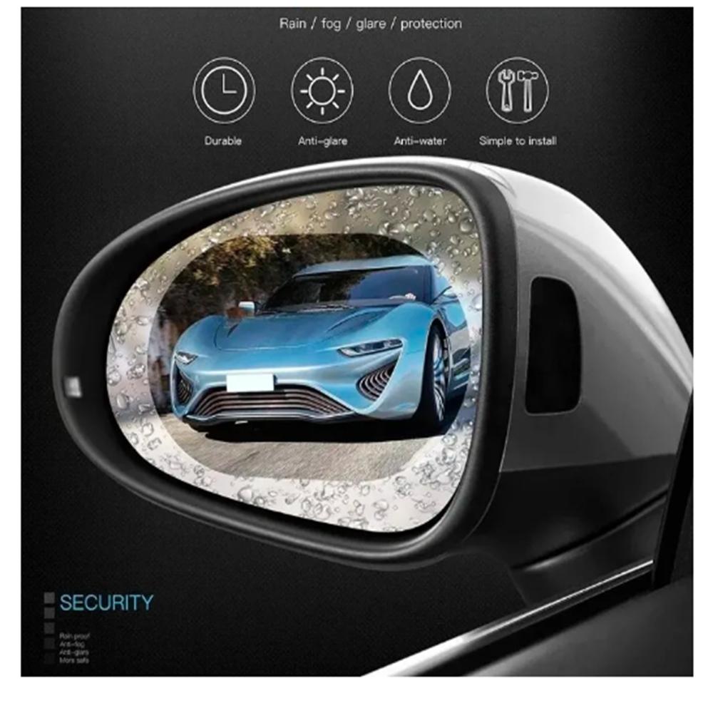 Car Rearview Mirror Film 2Pcs Side Window Rainproof Clear Film Anti Fog Window Mirror Protective Sticker