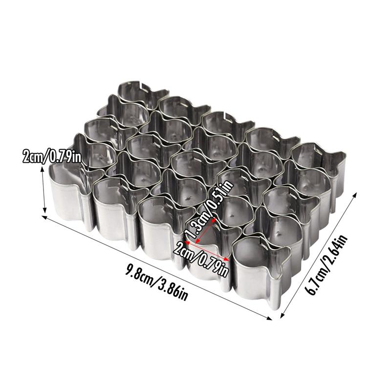 25 Grids Stainless Steel Fish Cookie Mold DIY Cookie Embossing Mold Mini Fish Jelly Cake Chocolate Making Party Baking Supplies