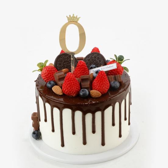 10 ks Zlaté lesklé číslo na dortové zdobení 0-9 Zlaté párátka s korunkou DIY zdobení cupcaků pro narozeninovou oslavu Svatbu Výročí