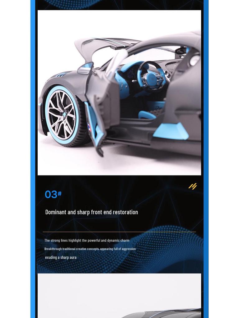 Bimego 1:18 Bugatti Divo Alloy Supercar Model with Windows