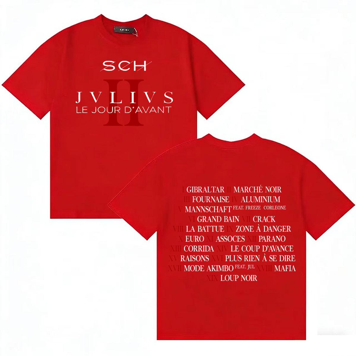 

Rapper SCH Album JVLIVS II Merch Trendy Casual Oversized TShirt for Unisexs Women Summer High Quality Loose Printed Tshrits Unisex S