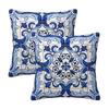Set 2 Federe Quadrata Classica Antica Lisbona Blu Azulejo Piastrella Motivo Floreale Copricuscino Comfort Cuscino Decorativo Per Casa