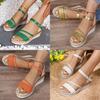 Roman Sandals Women Summer Thick Sole Pu Strap Buckle For Casual Beach Wear