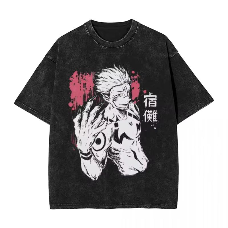 Gojo Satoru Mens Anime Jujutsu Kaisen Summer Harajuku TShirt  Cotton Fitness Vintage Street Women Casual Short Sleeve