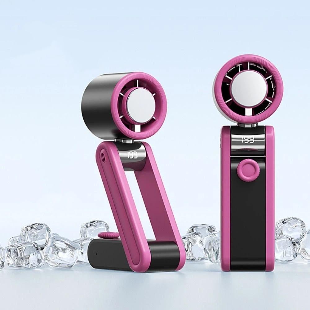 Digital Display Mini Pocket Fan Foldable Design Folding Cooling Fan Portable Desktop Fan  Home Use