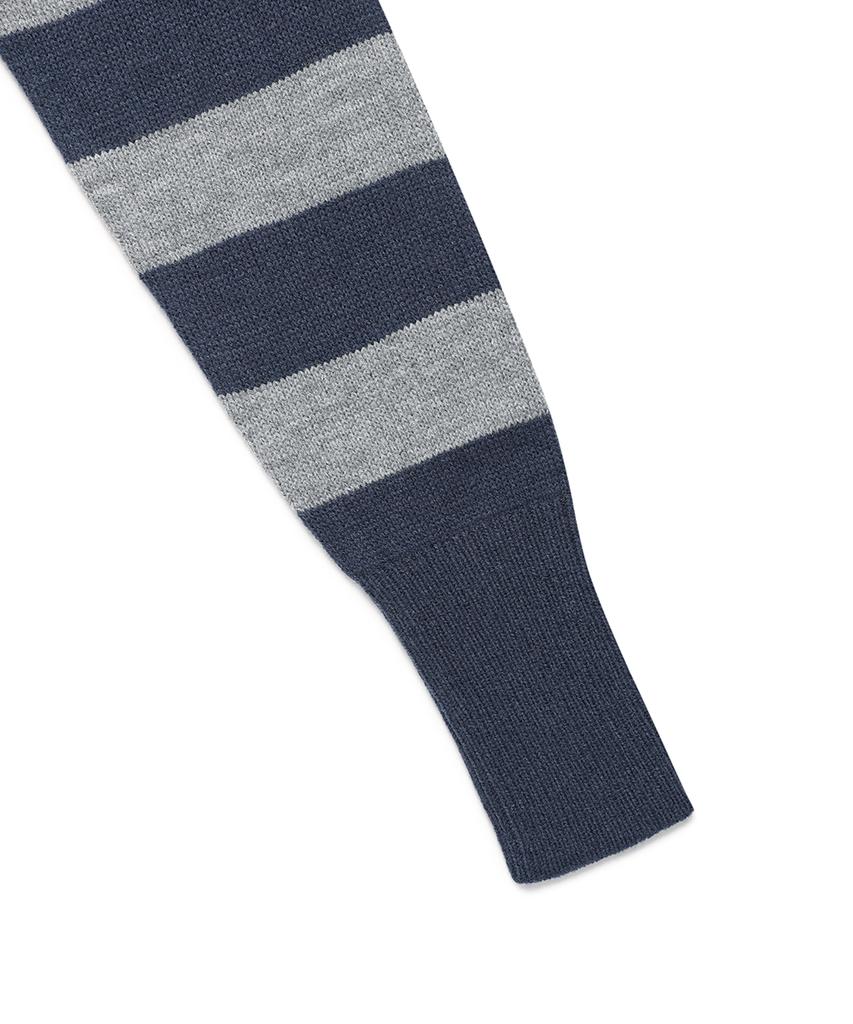CAVISH W U Neck Striped Star Knit Hoodie Navy(Cv2Fffk601A)