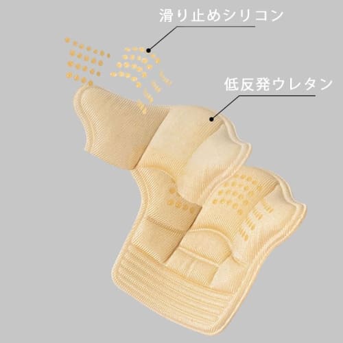 4 pads to prevent blisters, heels, and slip-offs. Adjustable size, double-sided tape included. Unisex. Cut to fit. Fits 2 pairs of shoes. (Beige)