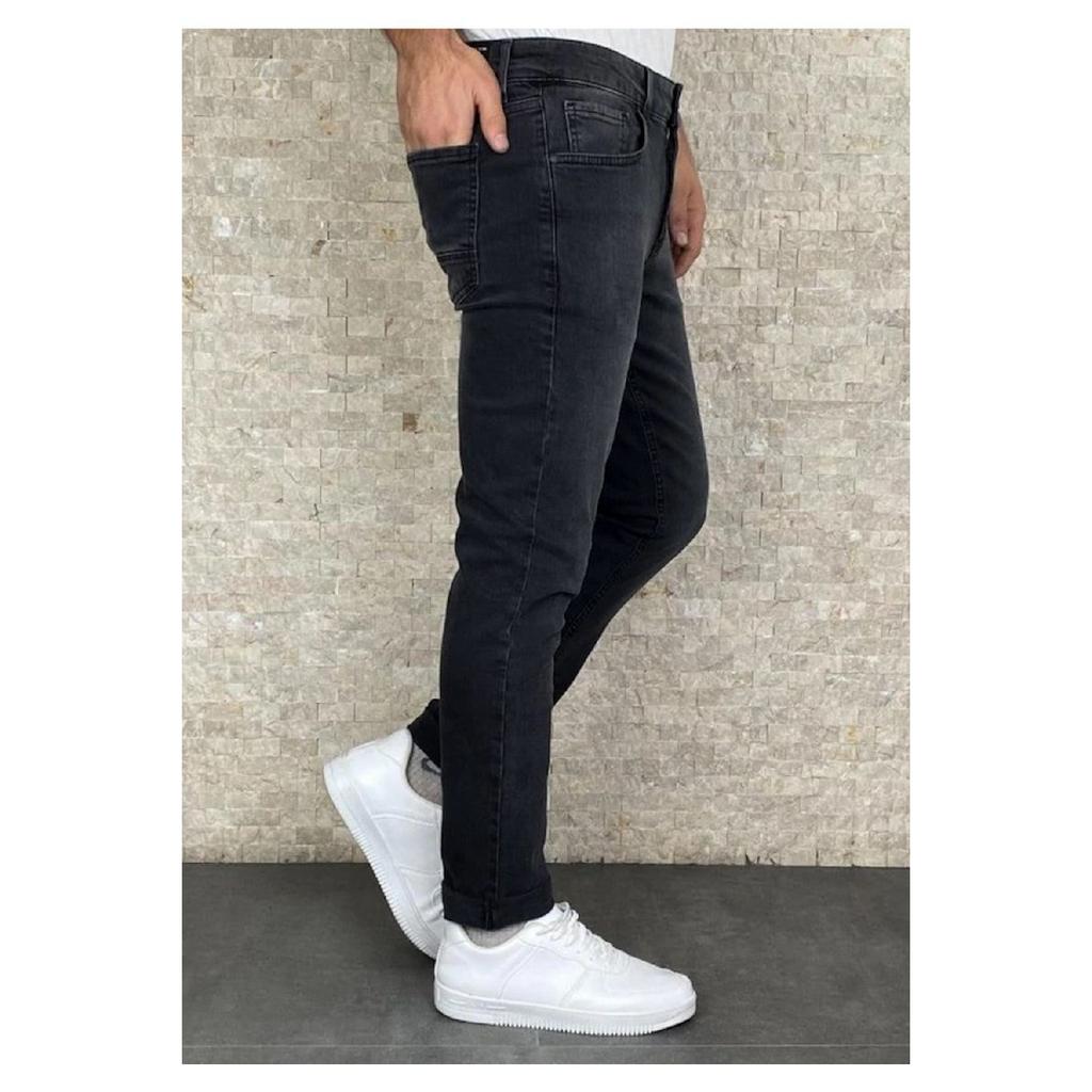 Men's Black Slim Fit Lycra Flexible Jeans Denim Trousers Hlt He001937