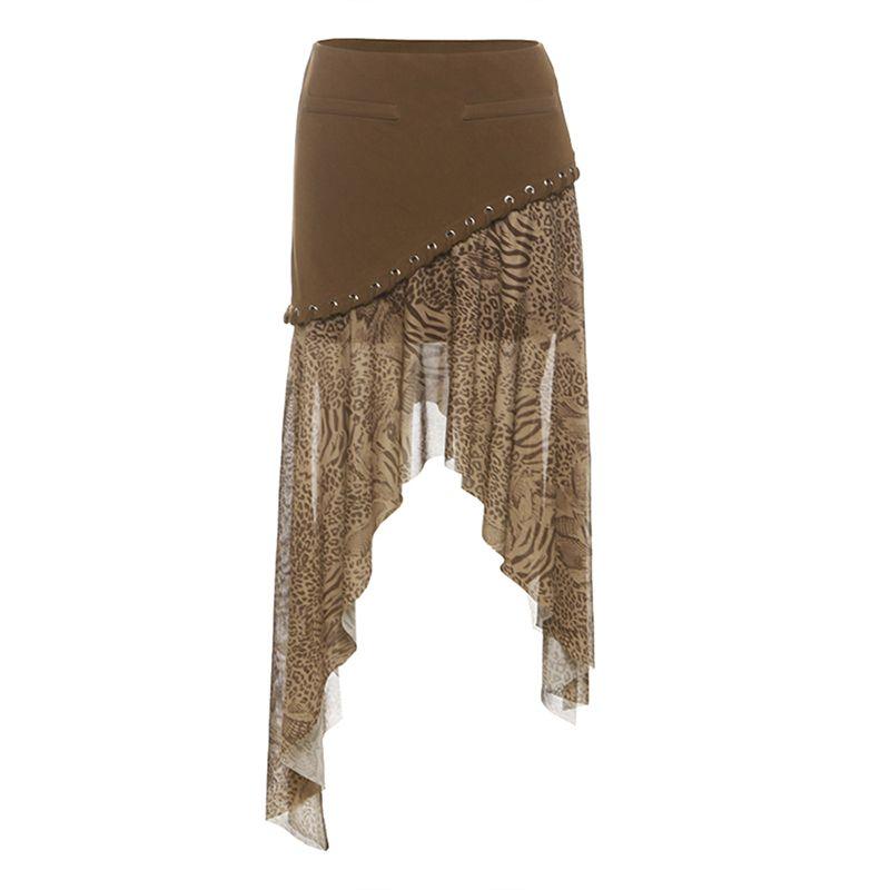 

# Sisjuly# Блуждающие отходы Почва Ветер Дизайн из бисерного кружева Разрез на бретелях Легкая пряжа Пэчворк Длинное платье Комплект Женский Летний Brown overskirt S