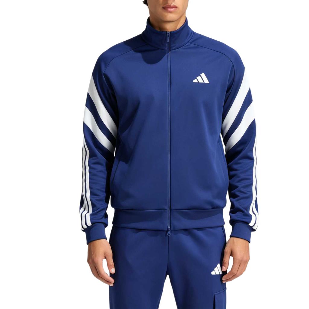 Men's Adidas Jackets Men's Dark Blue/White Stand Collar Moderate