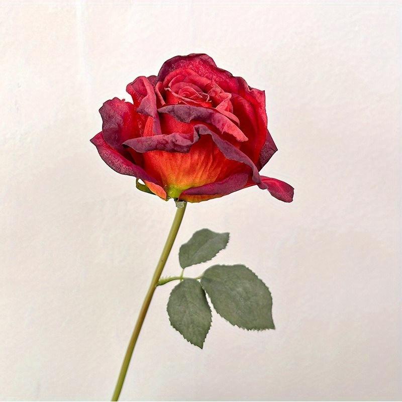 1Pc Baked Edge Greek Rose Artificial Flower Bouquet for Wedding Home Decoration Holiday Decoration Valentine's Day Gift Birthday