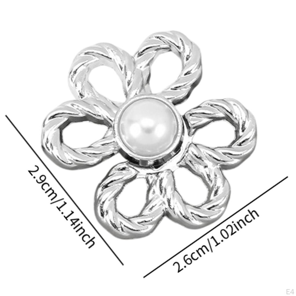 10 Pieces Jeans Tighten Waist Buckles Flower Buttons Replacement Women Compact Elegant