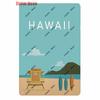 Beach Mermaid Metal Wall Sign for Girls Tiki Bar Hawaii Relax Pub Ocean Happy Place Keep Surfing Home Decor WY