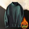Men's German Velvet Half Turtleneck Long Sleeve Shirt - Solid Color, Thick Double-Sided Velvet, Warm Inner Wear for Autumn/Winter