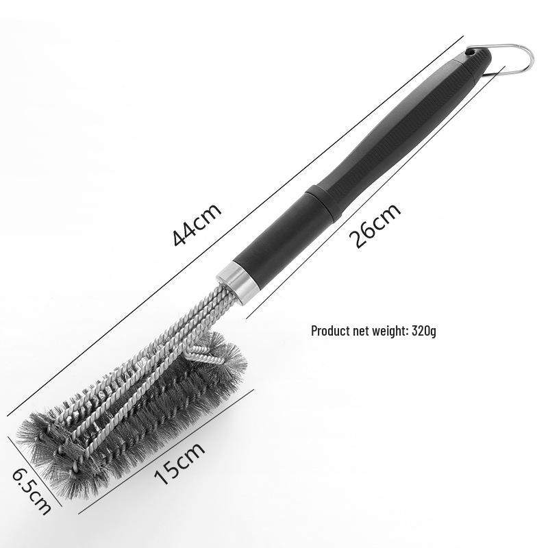18-Inch Triple-Head Steel Wire BBQ Grill Cleaning Brush