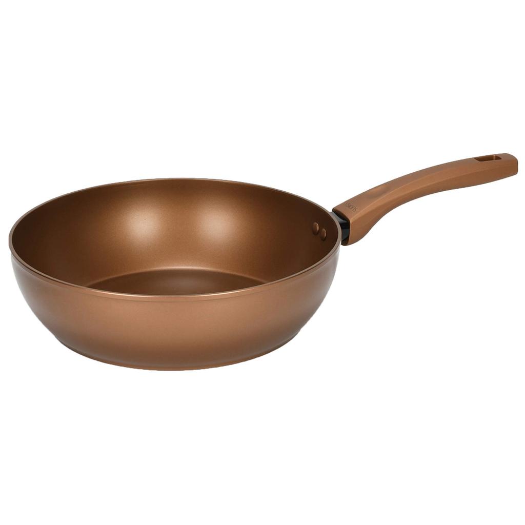 PEARL METAL VISIONS Deep Frying Pan, 28cm, Induction Compatible, Gold Coating, CP-8815