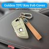Soft TPU for BMW Key Fob Cover with Leather Keychain for X1 X3 X4 X5 X6 X7 M5 M6 1 2 3 4 5 6 7 Series GT3 GT5 GT6 Key Case Accessories, Gold