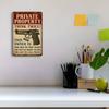 "Private Property Warning" retro metal sign, 12x8 inch.