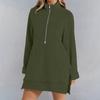 Womens Oversized Mid-length Sweatshirts Zipper Long Sleeve Pullover Outfits With Pocket