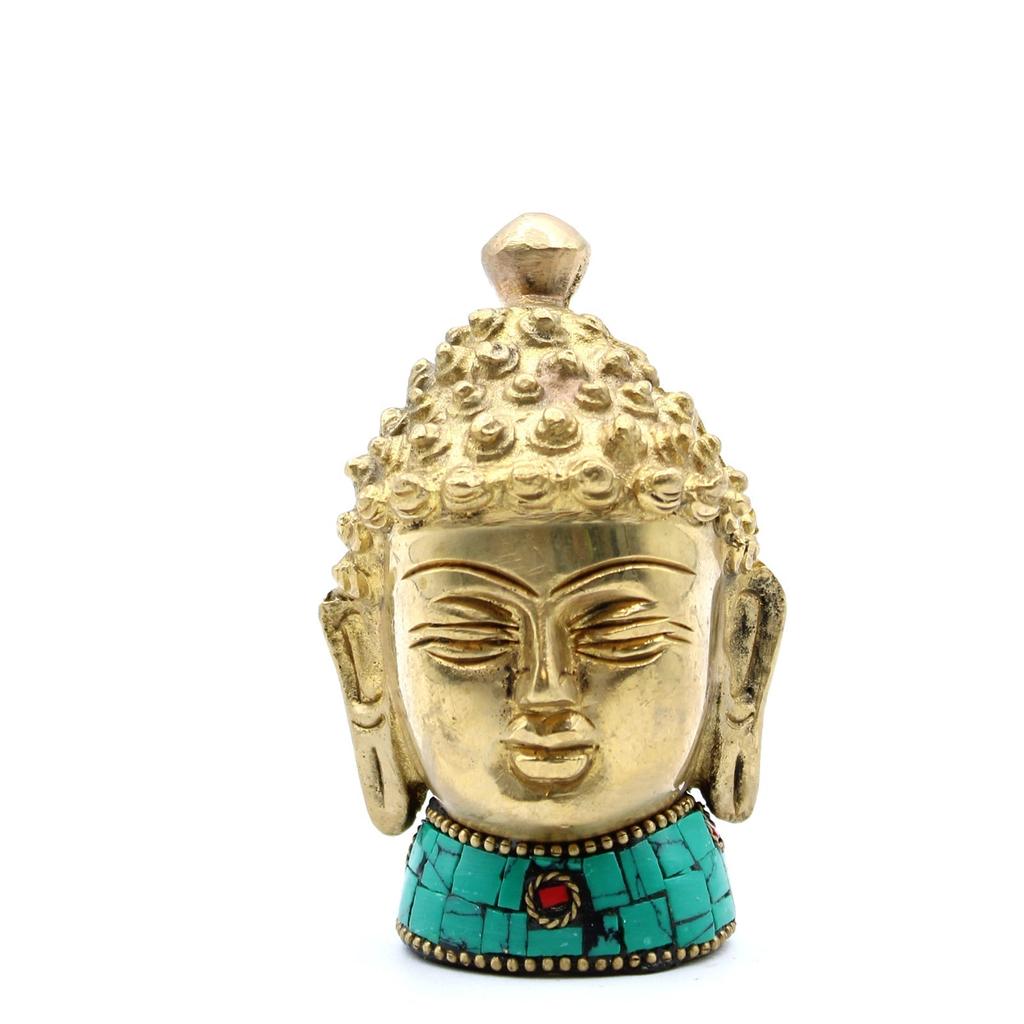 Buddha Head Statue Brass 8 cm