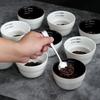 200ml Ceramic Coffee Bowl with Scale Thickened Measuring Bowl U Cupping Cup with Spoon Espresso Measuring Cup Coffee Accessories
