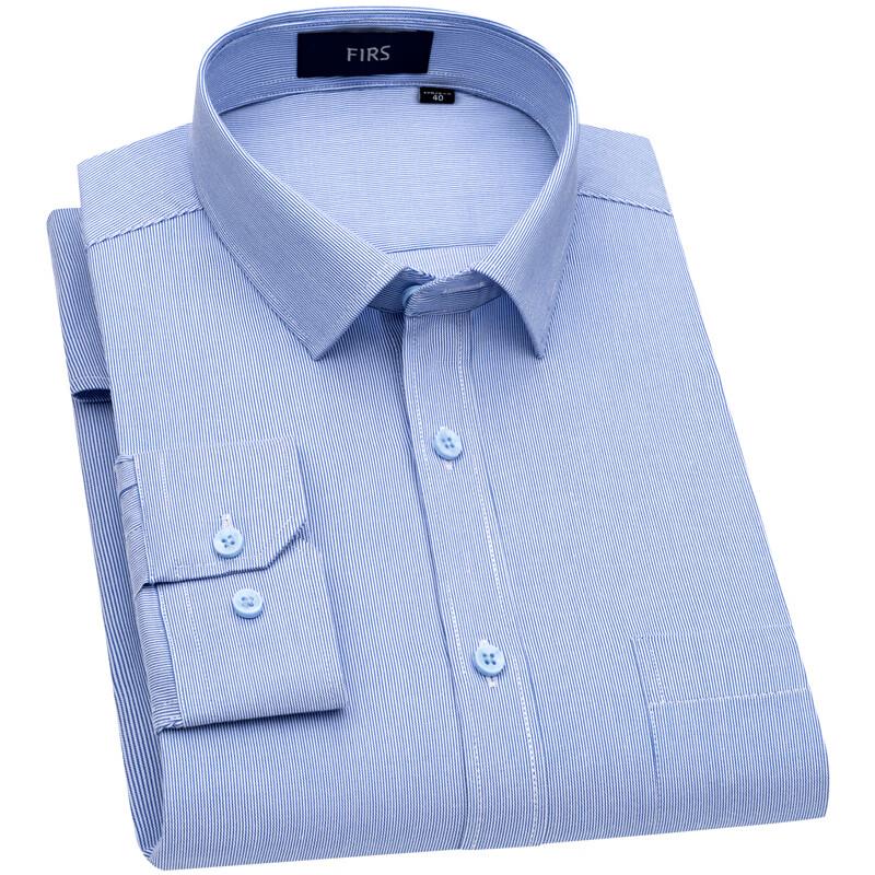FIRS Men's Long Sleeve Business Casual Striped Shirt