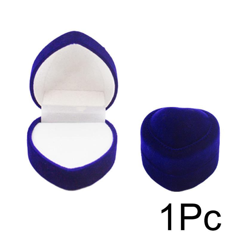 1pc Wedding Display Elegant Heart Shaped Delicate Ring Organizer Convenient Jewelry Packaging Velvet Earing Holder