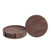 6pcs/set Wood Grain Leather Coasters Double-sided Tea and Coffee Cup Mat Insulated Rack Heatproof Cup Pads Placemats